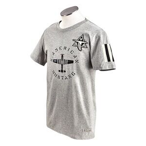 National Heritage Brands Men's MP-51 Mustang T-Shirt - Gray Military Plane